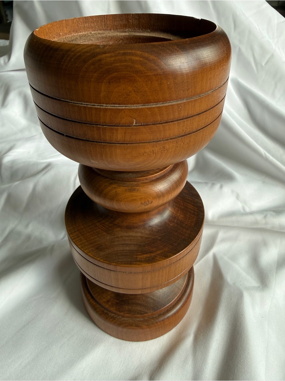 Mid Century Modern 1960s wooden Candle Holder